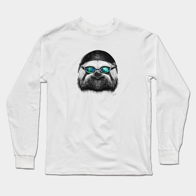 SLOTH SWIMMER Long Sleeve T-Shirt by Migar